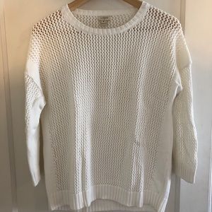 J. Crew Factory 100% Cotton White Knit Sweater